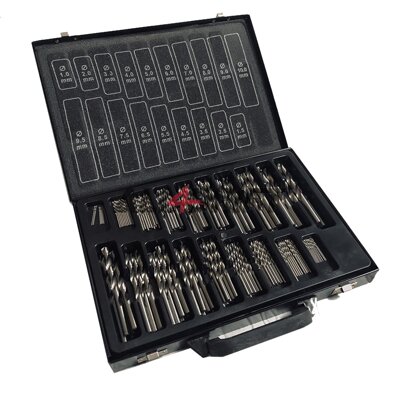 Large set of HSS drills in a metal case 170 pcs 1-10 mm