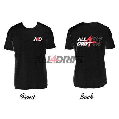 T-shirt black men's motif All4Drift upgrade 03 - print on both sides