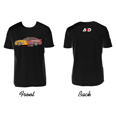 T-shirt black men's motif BMW E46 Spenatdrift powered by ALL4DRIFT