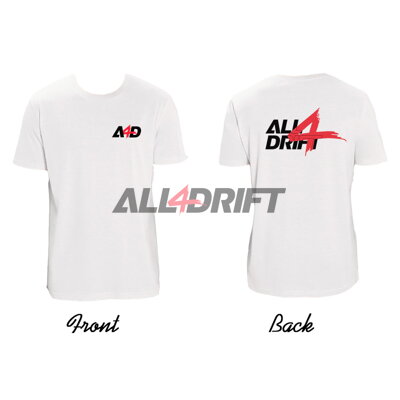 T-shirt white men's motif All4Drift upgrade 01 - print on both sides