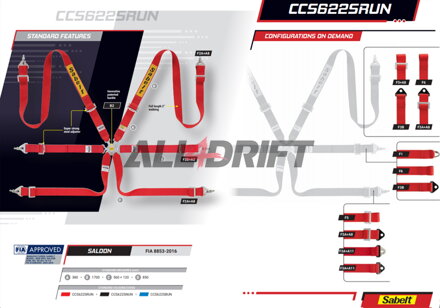 6-point safety racing belt SABELT 51mm 2 "- STEEL