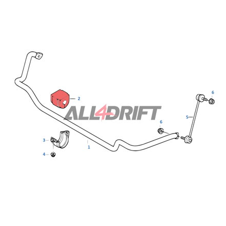 Polyurethane silent block of the front stabilizer - BMW E46 2 pcs