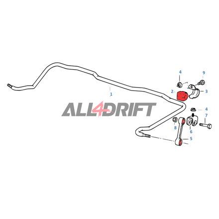 Polyurethane mounting of the rear stabilizer - BMW E36 4 pcs