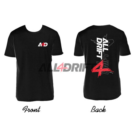 T-shirt black men's motif All4Drift upgrade 02 - print on both sides
