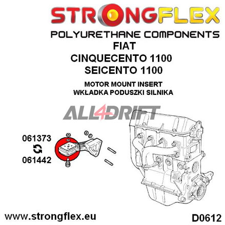 061373A Engine mount inserts (timing side) SPORT Fiat Cinquecento / Seicento