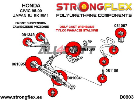 081095A Front arm - inner bush SPORT - Acura III (93-01) DB6/7/8/9 / DC1/4