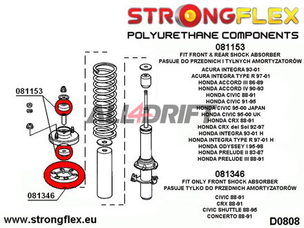 081153A Shock absorber mount SPORT - Acura III (93-01) DB6/7/8/9 / DC1/4