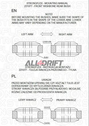 221077A Front arm rear bush SPORT Audi / VW / Škoda
