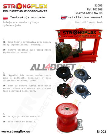 101368B Rear differential mount bush - Mazda I (89-98) NA