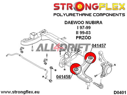 041458A Front axle arm - front bush SPORT - Daewoo Nubira I (97-02)