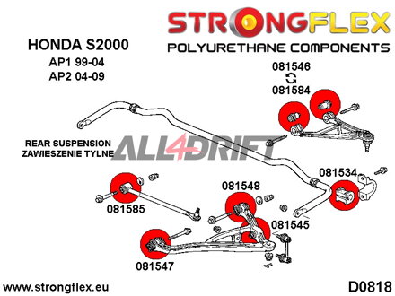 081584A Rear upper arm bush SPORT - Honda AP2 (04-09)