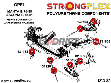 131604A Front upper arm bush SPORT Opel Ascona / Manta