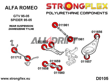 011659B Rear lower wishbone shock mount bush - Alfa Romeo GTV (95-05) type 916
