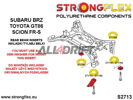 276182A Rear subframe mount inserts SPORT - Subaru I (12-21)