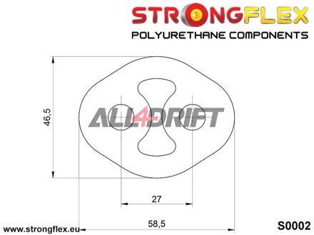 000002B Exhaust mount 27mm - Bump stops, Exhaust hangers