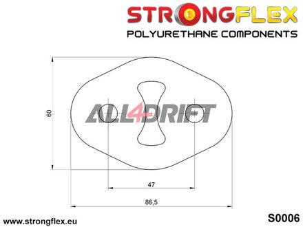 000006B Exhaust mount 47mm - Bump stops, Exhaust hangers