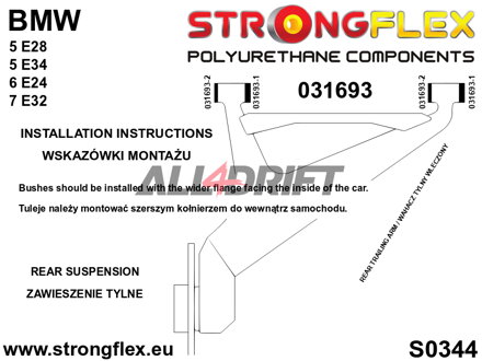 036172A Rear suspension bush kit SPORT BMW E32 / E34