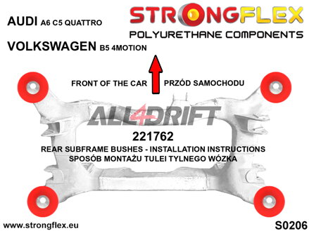 226225B Rear subframe bush kit Audi / VW