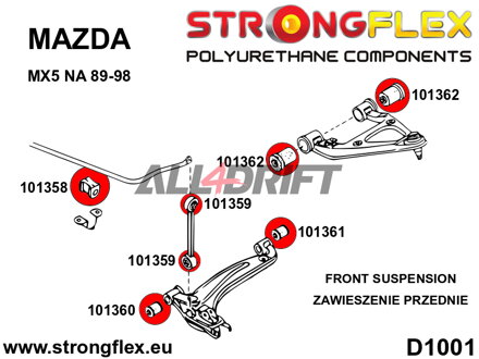 106128B Full suspension bush kit - Mazda I (89-98) NA