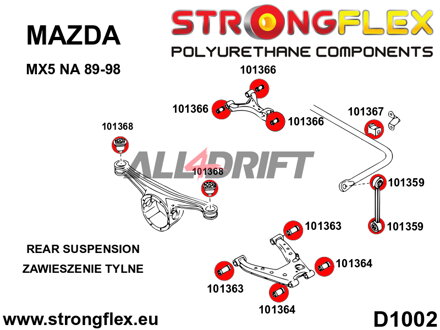106128B Full suspension bush kit - Mazda I (89-98) NA