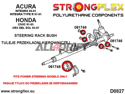 081746A Steering rack bush SPORT - Acura III (93-01) DB6/7/8/9 / DC1/4