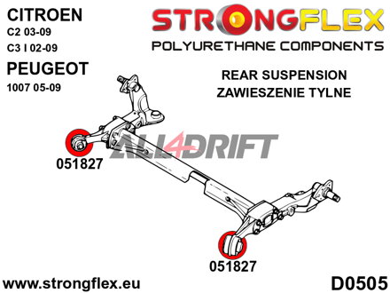 051827A Rear axle bush SPORT Citroën / Peugeot