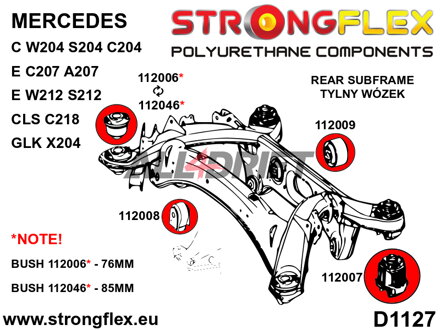 112046A Rear subframe – front bush 85mm SPORT - Mercedes GLK (08-15) X204