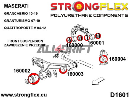 166102A Front suspension bush kit SPORT - Maserati GranCabrio (10-19)