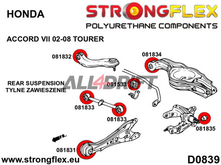 086234A Full suspension bush kit SPORT - Honda VII (02-08) Tourer CM
