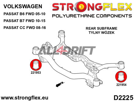 221953B Rear subframe – rear bush - Volkswagen B6 FWD