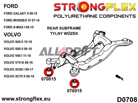 076158B Rear subframe bush kit Ford / Volvo