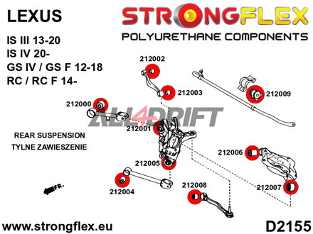 212002A Rear upper arm – inner bush SPORT - Lexus III (13-20) XE30