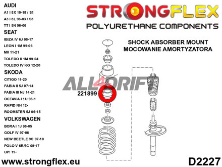 221899A Front upper shock absorber mount SPORT Audi / VW / Škoda