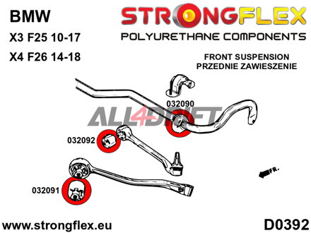 032091A Front axle front bush SPORT BMW X3 / X4