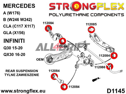 116281B Rear suspension bush kit Infiniti / Mercedes