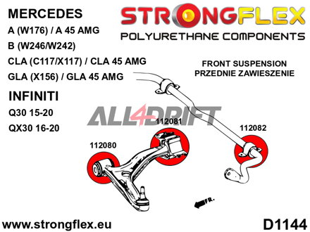 116280A Front suspension bush kit SPORT Infiniti / Mercedes