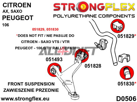 056004A Full suspension polyurethane bush kit SPORT Citroën / Peugeot