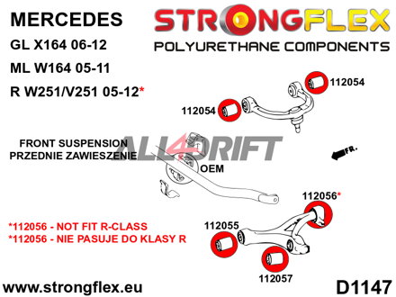112054A Front upper arm bush SPORT - Mercedes R Class (05-12) W251/V251
