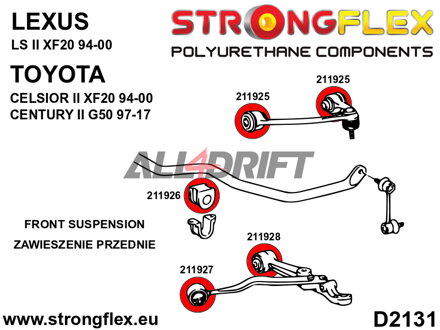 216250B Full suspension bush kit - Lexus II (94-00) XF20