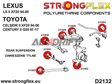 211933A Rear trailing arm – rear bush SPORT - Lexus I (89-94) XF10