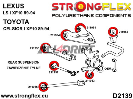 211933A Rear trailing arm – rear bush SPORT - Lexus I (89-94) XF10