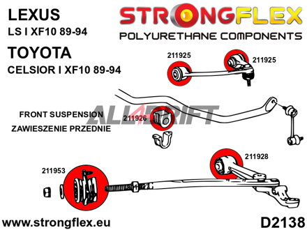 216258A Front suspension bush kit SPORT - Lexus I (89-94) XF10