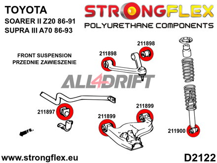 216237A Front suspension bush kit SPORT - Toyota III (86-93) A70