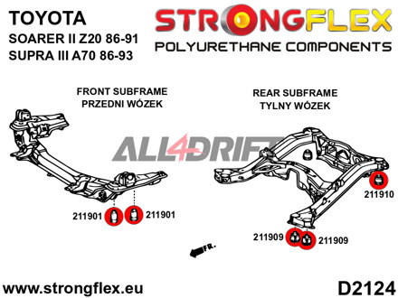 216239A Front subframe bush kit SPORT - Toyota III (86-93) A70
