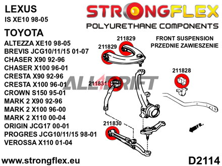 216232B Front suspension bush kit - Toyota V (92-96) X90