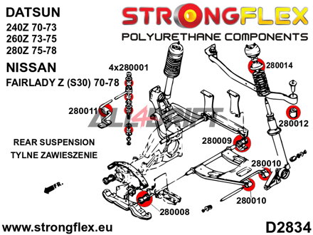 286206B Rear suspension bush kit Datsun / Nissan