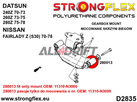 280013A Gearbox mount bush SPORT Datsun / Nissan