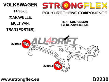226233B Suspension bush kit - Volkswagen T4 (90-03) Caravelle, Multivan, Transporter