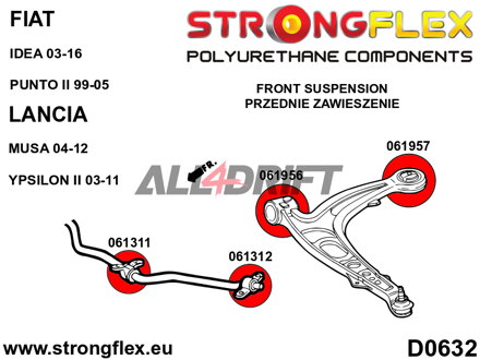 061957A Front arm rear bush SPORT