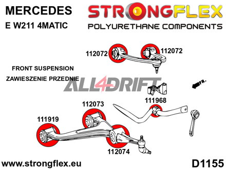 116293B Front suspension bush kit - Mercedes W211 4MATIC